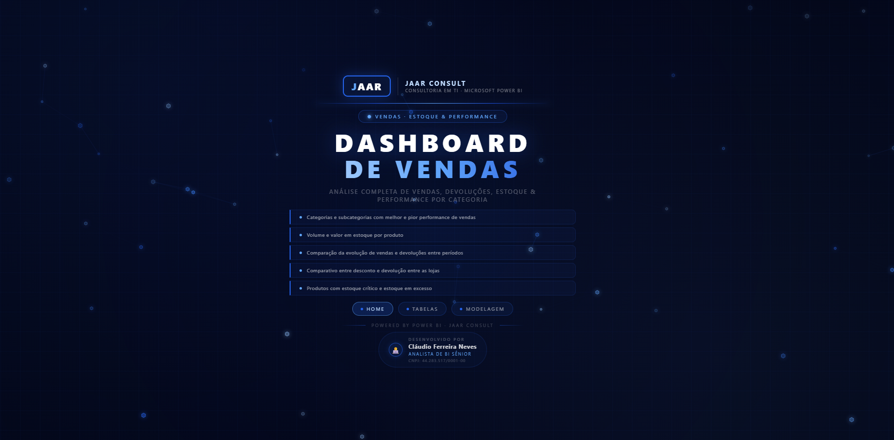 Jaar Consult Dashboard de Vendas